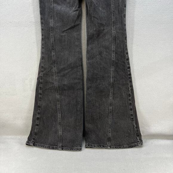 We The Free Jeans Women's 26 (2) Black Ultra Flare Wide Leg Boho Preppy Witchy - Picture 3 of 13